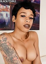 Erika Black is a hot ebony tgirl with a slim body, nice boobs and a perfect firm ass! Watch her showing off her nice booty and stroking her cock!
